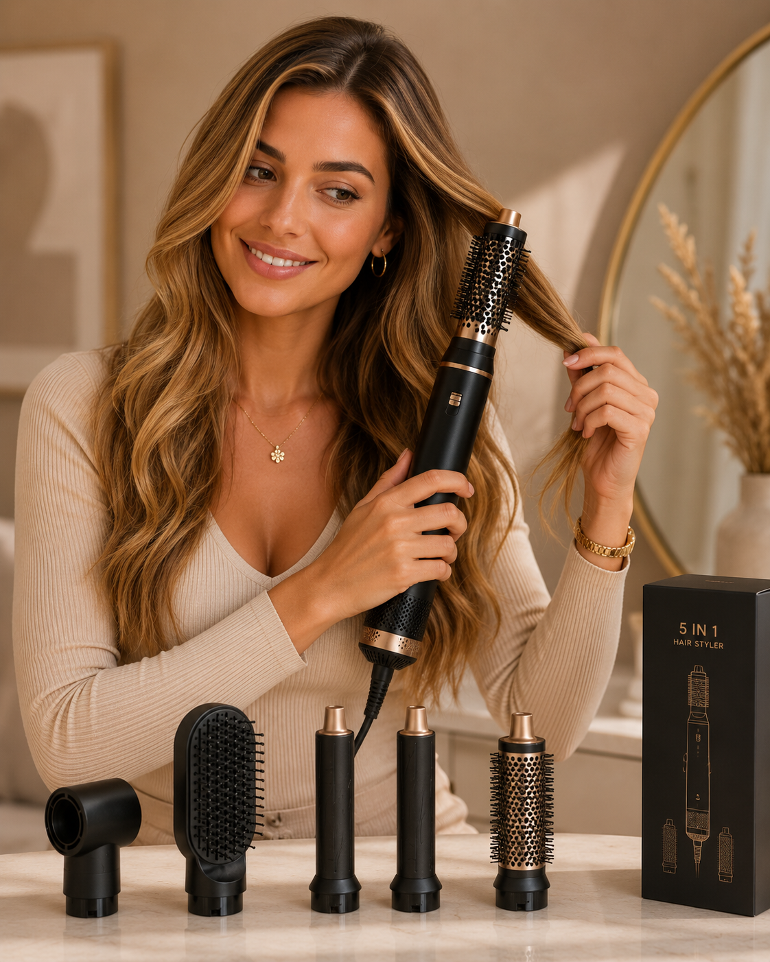 Five-in-One Hair Curler