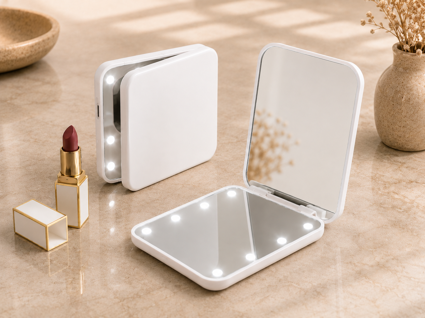 GlowFold LED Mirror
