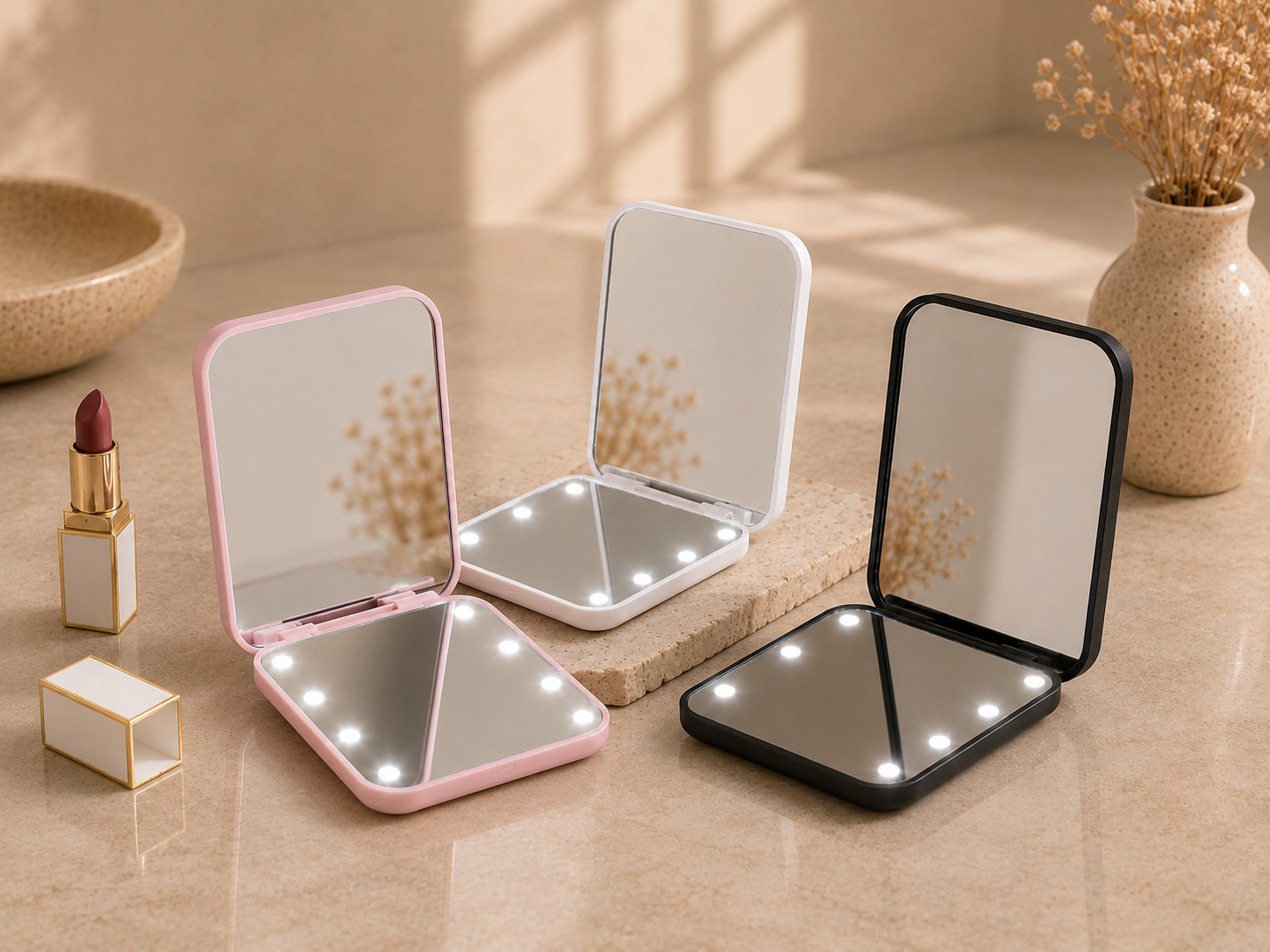 GlowFold LED Mirror